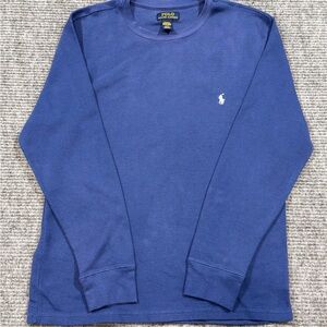Ralph Lauren - Men, Lg, Blue Waffle Knit Thermal LS, Sleepwear Shirt (A1/026)